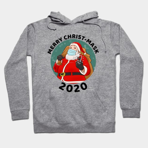 Merry Christmask 2020 Santa wearing mask xmas Hoodie by souw83